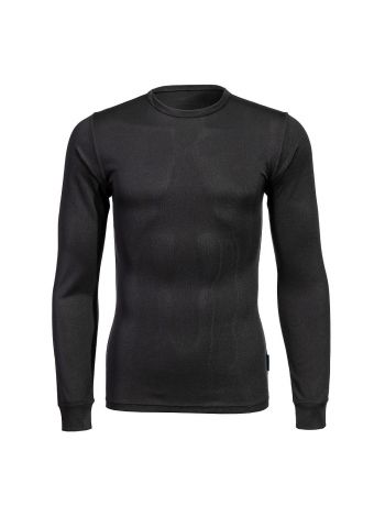 Damen Baselayer Top L/S, L, R, Schwarz