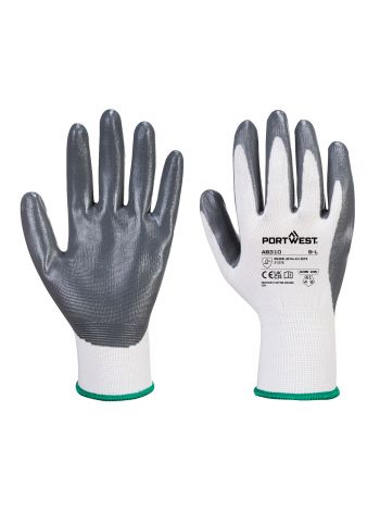 Grip 13 Nitrile Glove (PK12), L, R, Weiss/Grau