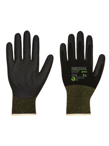 NPR15 Nitrilschaum Handschuh aus Bambus - 12er Pack, L, R, Schwarz