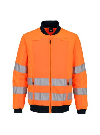 Hi-Vis Work Mesh Panel Jacket, 4XL, R, Orange/Marine