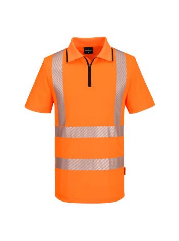 KX3 Sport Hi-Vis Polo Shirt mit Reißverschluss kurzarm, 4XL, R, Orange
