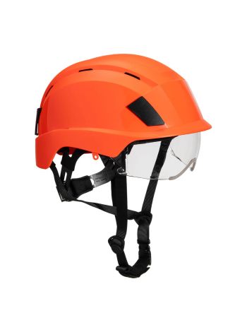 Helm mit integriertem Visier, , R, Orange