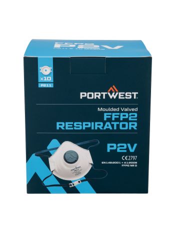 Geformte FFP2-Atemschutzmaske mit Ventil (Pk10), , R, Weiss