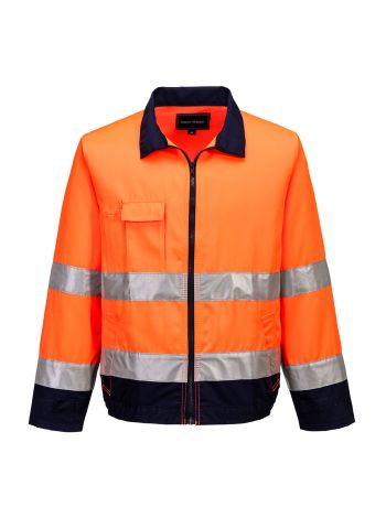 Warnschutzjacke Madrid , L, R, Orange/Marine
