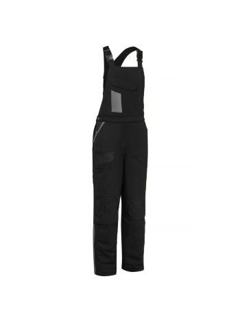 WX1 zweifarbige wattierte Baumwoll - Latzhose, 4XL, R, Schwarz/Grau