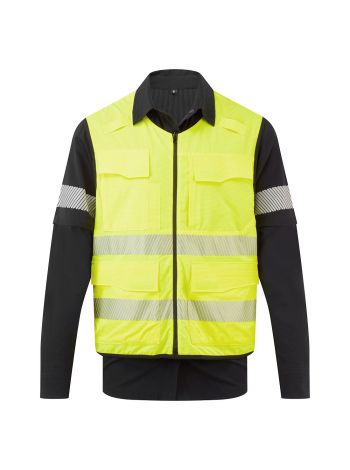 Ultimatives modulares Hi-Vis 5-in-1 Hemd, L, R, Schwarz/Gelb